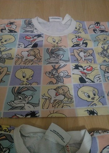 Kızlar için Renkli Baskılı Uzun Kollu Sweatshirt - Görsel 3