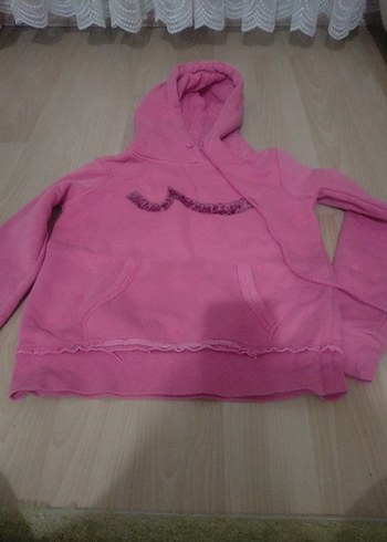 Pembe Kapüşonlu Kadın Sweatshirt - Görsel 3