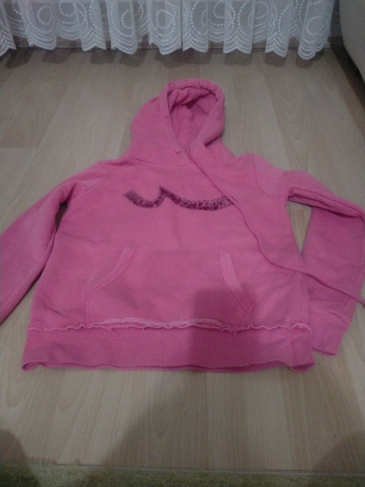 Pembe Kapüşonlu Kadın Sweatshirt - Görsel 4