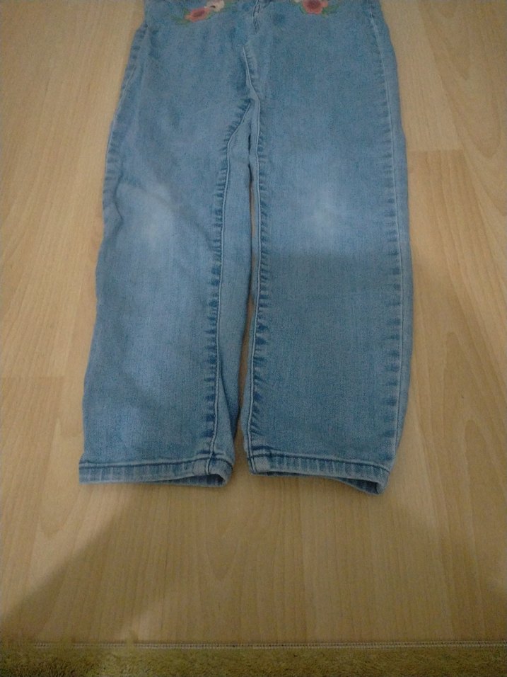 Nakışlı Mavi Kız Kot Pantolon - Görsel 2