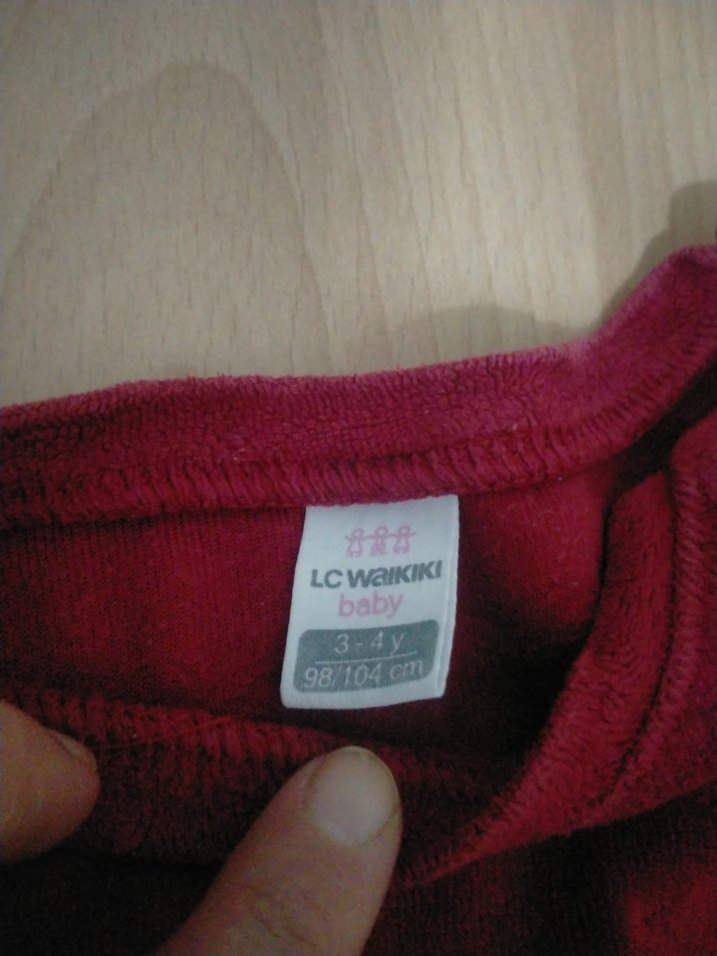 Bordo Bebek Kız Sweatshirt, Uzun Kollu - Görsel 2