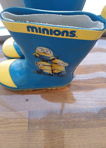 Mininio Minions Desenli Sarı Mavi Lastik Çocuk Çizmesi
