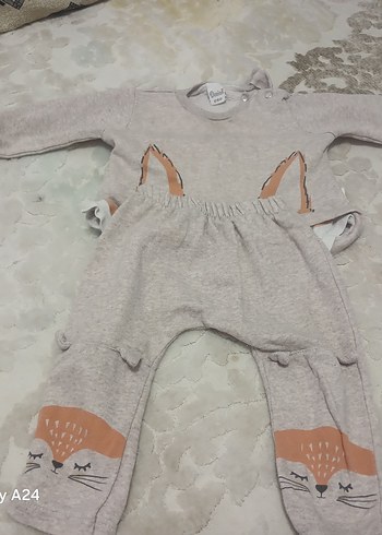 Gri Örgü Bebek Takımı Uzun Kollu - Görsel 2