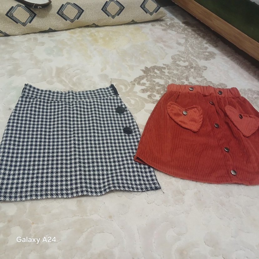 Düğmeli Kahverengi Kız Çocuk Etek - Görsel 2