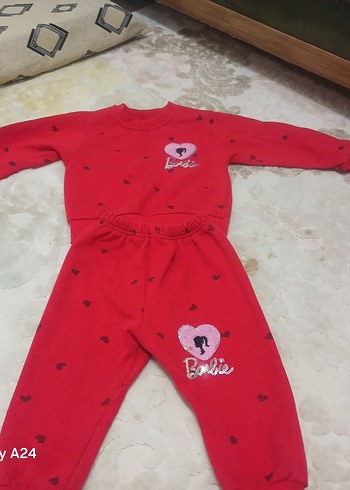 Kız Bebek Kırmızı Uzun Kollu Triko Takım - Görsel 2