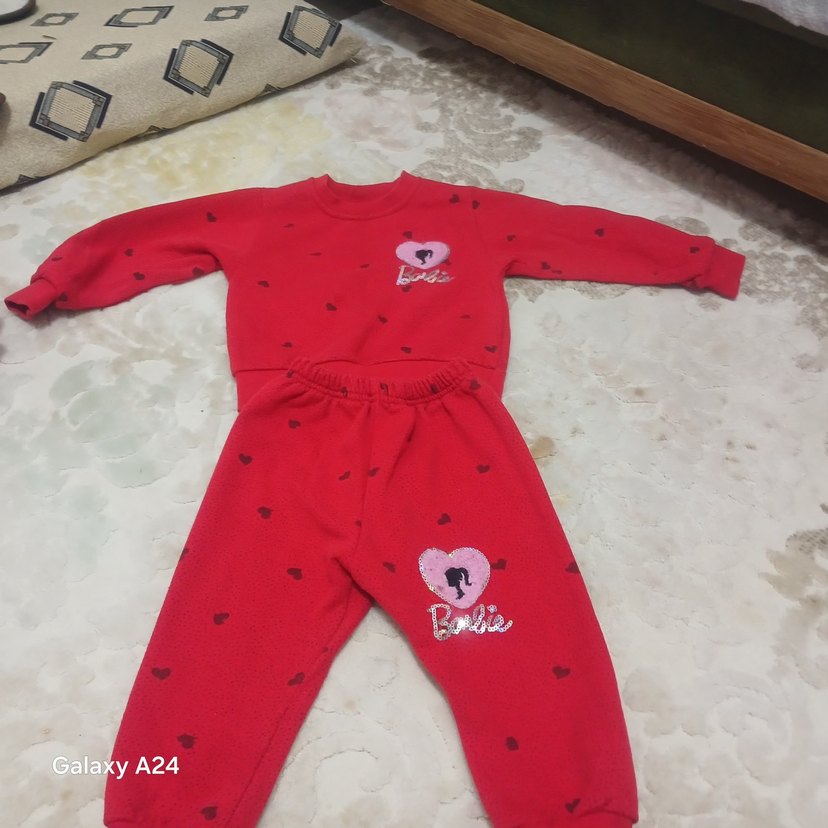 Kız Bebek Kırmızı Uzun Kollu Triko Takım - Görsel 2