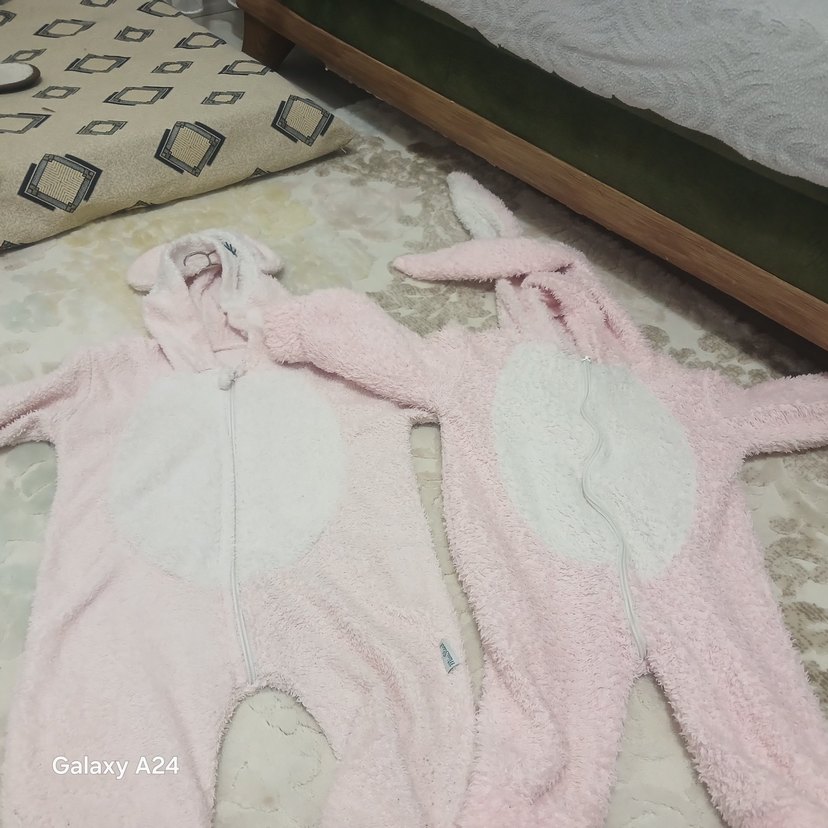 Çocuklar için Pembe Peluş Uyku Tulumu - Görsel 2