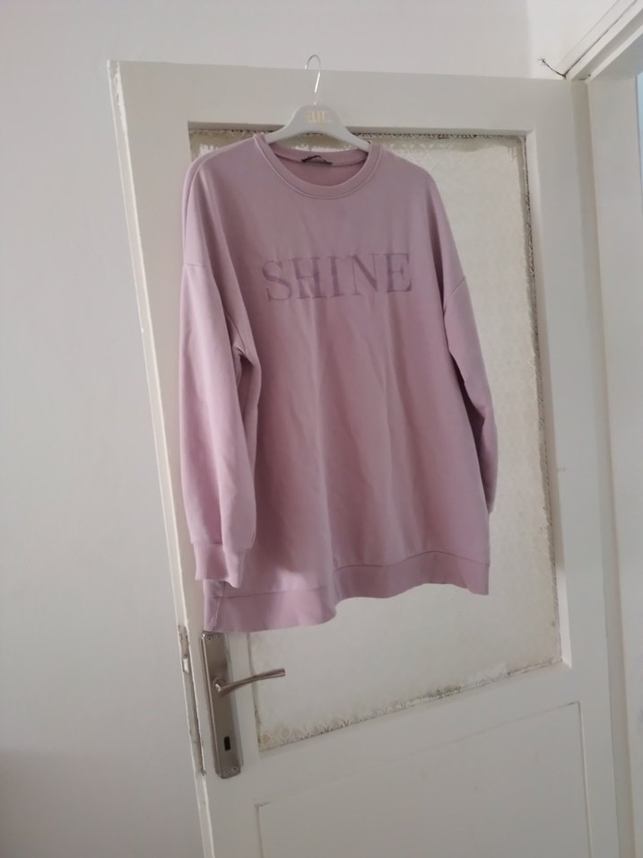 Pembe Uzun Kollu Kadın Sweatshirt - Görsel 2
