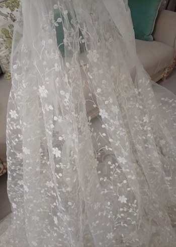 Nakışlı Beyaz Bohem Perde - Görsel 2