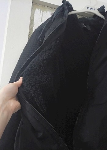 Siyah Fermuarlı Kapüşonlu Erkek Ceket - Görsel 2