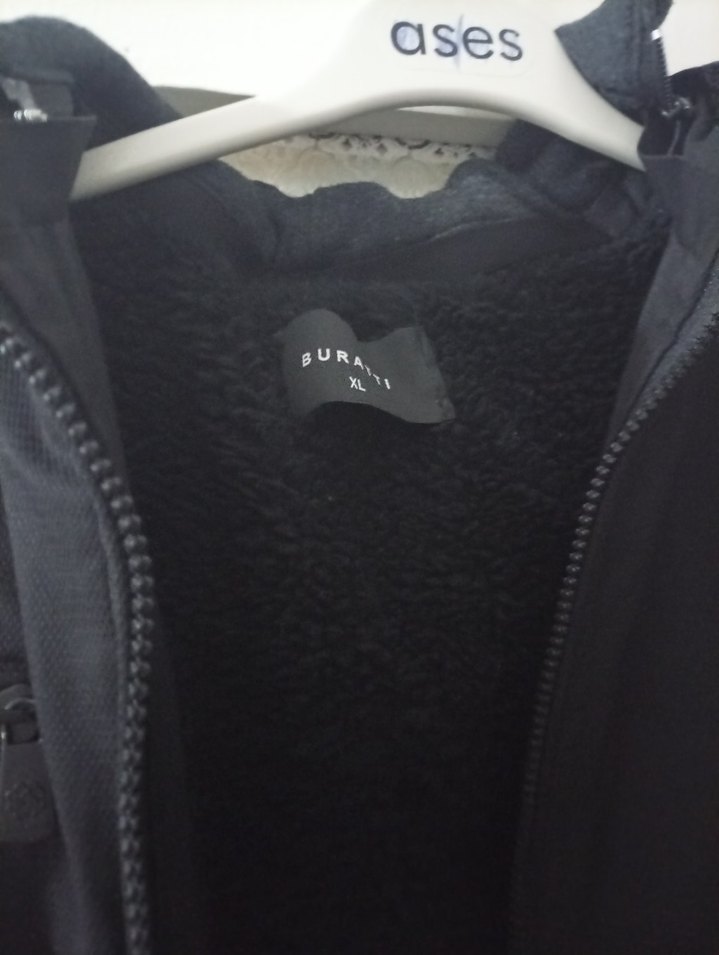 Siyah Fermuarlı Kapüşonlu Erkek Ceket - Görsel 4