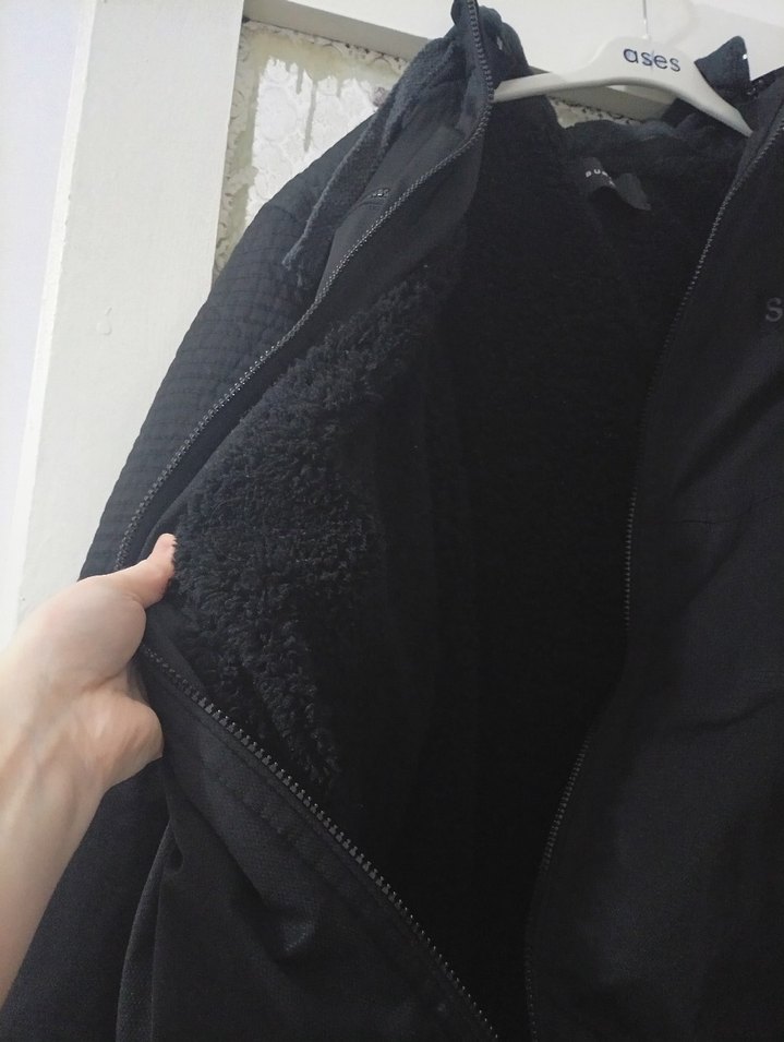 Siyah Fermuarlı Kapüşonlu Erkek Ceket - Görsel 2