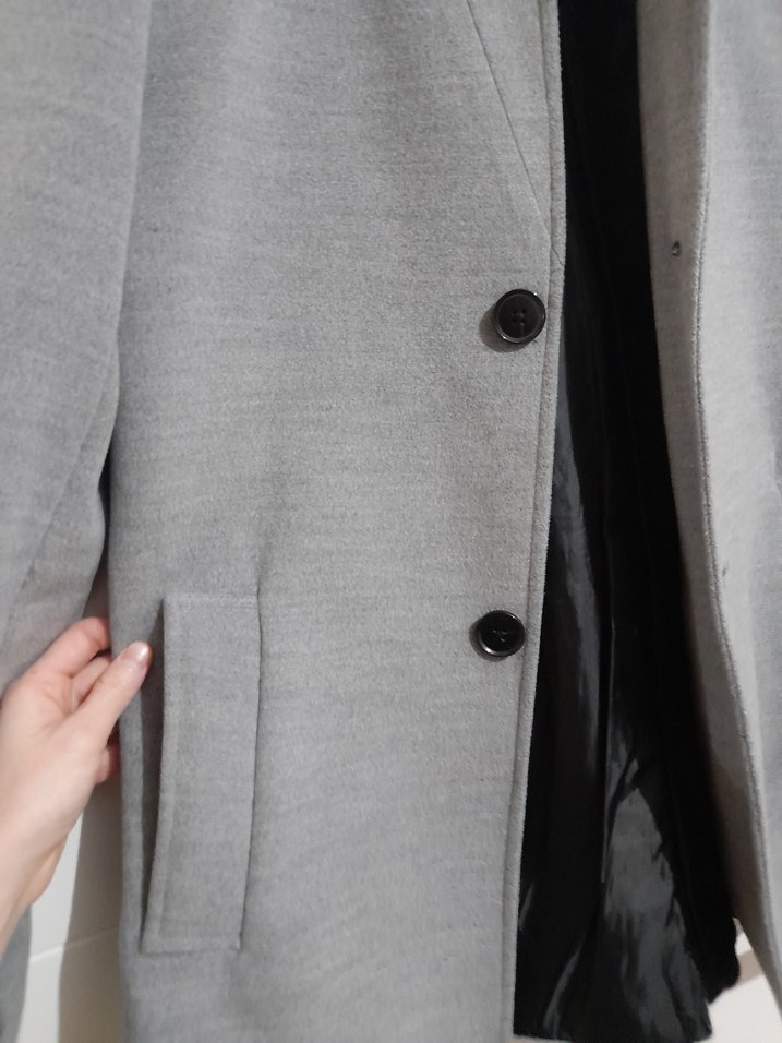 Düğmeli Erkek Kaşe Kaban/Ceket - Görsel 5