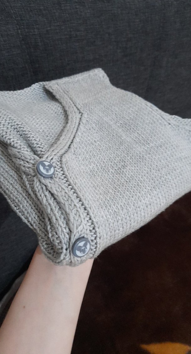 Gri Erkek Çocuk Düğmeli Triko Yelek - Görsel 4