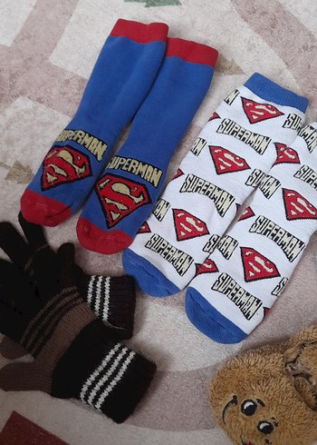 Erkek Çocuk Süperman Desenli Çoraplar - Görsel 3