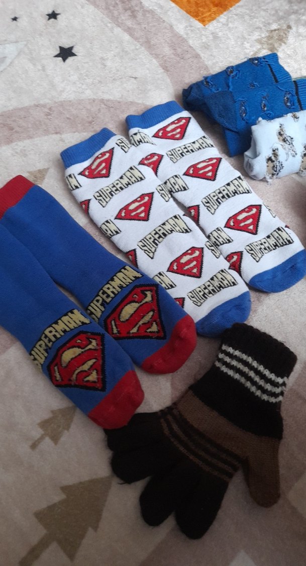 Erkek Çocuk Süperman Desenli Çoraplar - Görsel 2