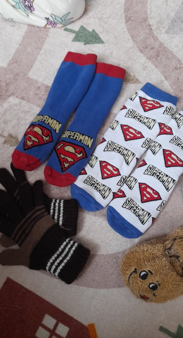 Erkek Çocuk Süperman Desenli Çoraplar - Görsel 3