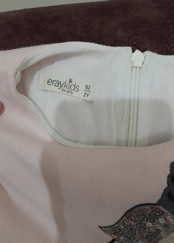 Kız Çocuk Unicorn Baskılı Fırfırlı Elbise - Görsel 5