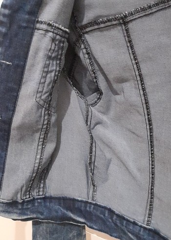 Kadın crop Kot Ceket - Görsel 6