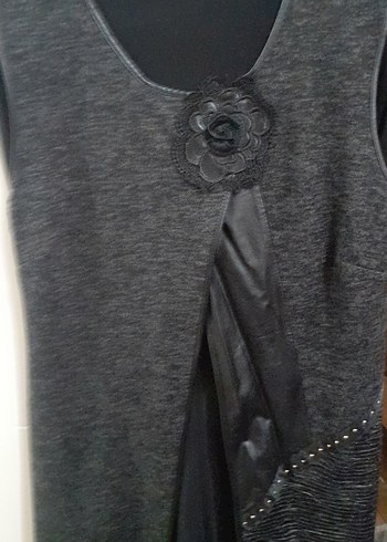 Siyah Drapeli Uzun Gotik Elbise - Görsel 2