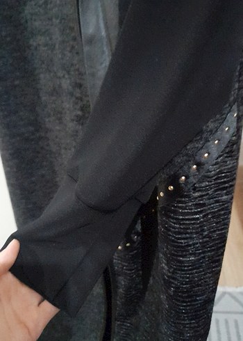 Siyah Drapeli Uzun Gotik Elbise - Görsel 5