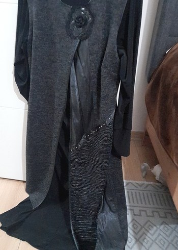 Siyah Drapeli Uzun Gotik Elbise - Görsel 4