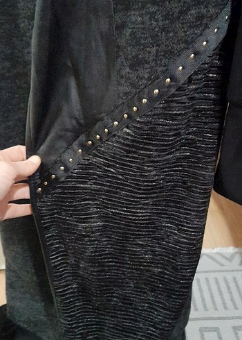 Siyah Drapeli Uzun Gotik Elbise - Görsel 6