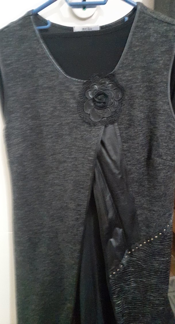 Siyah Drapeli Uzun Gotik Elbise - Görsel 2