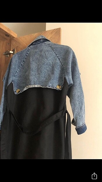 m Beden mavi Renk Kot detaylı trençkot