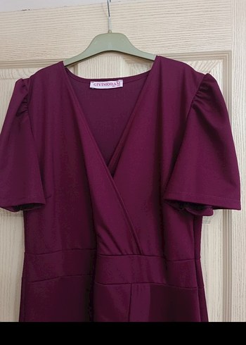 Bordo V Yakalı Düğmeli Hamile Bluzu - Görsel 2