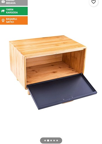 Bej Ahşap Kapaklı ekmeklik