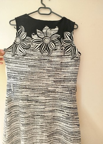 Gri Düğmeli V Yakalı Uzun Bohem Elbise - Görsel 8