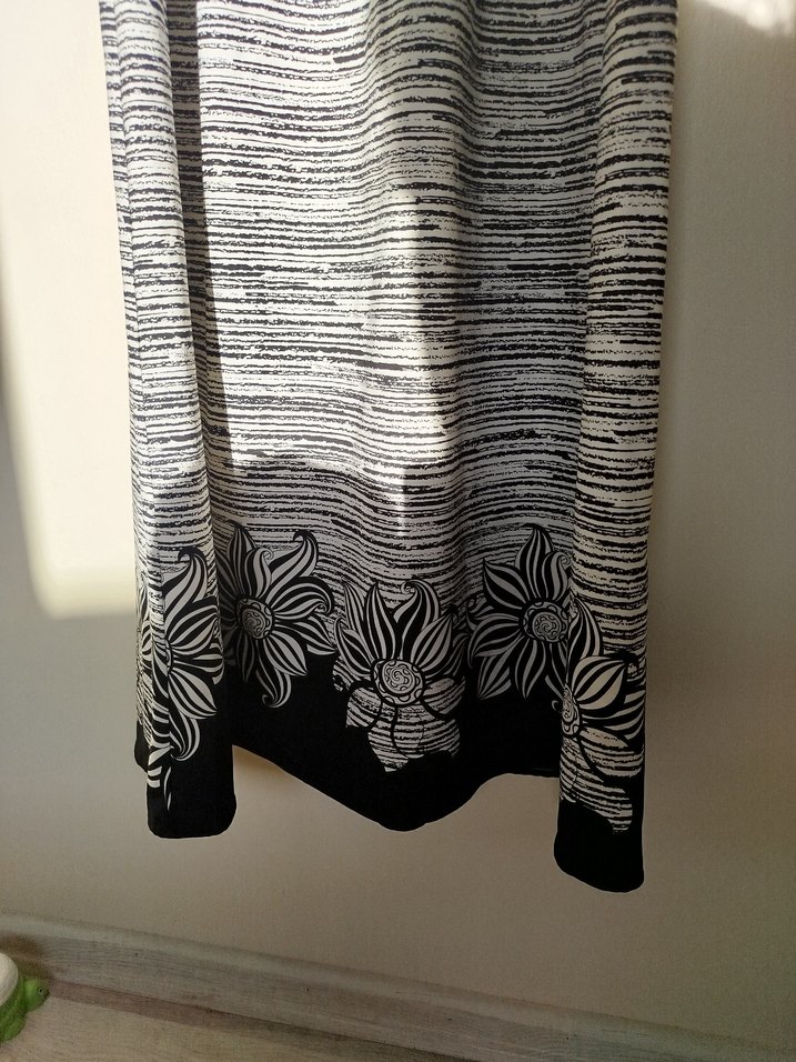 Gri Düğmeli V Yakalı Uzun Bohem Elbise - Görsel 3