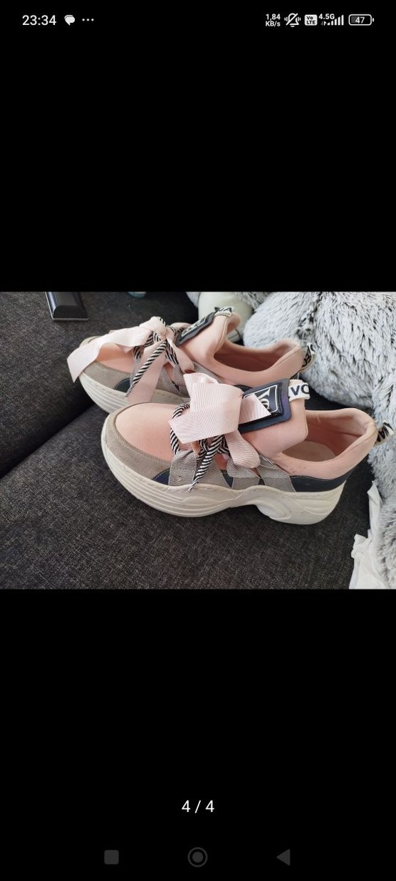 Pembe Fiyonklu Platform Spor Ayakkabı - Görsel 4