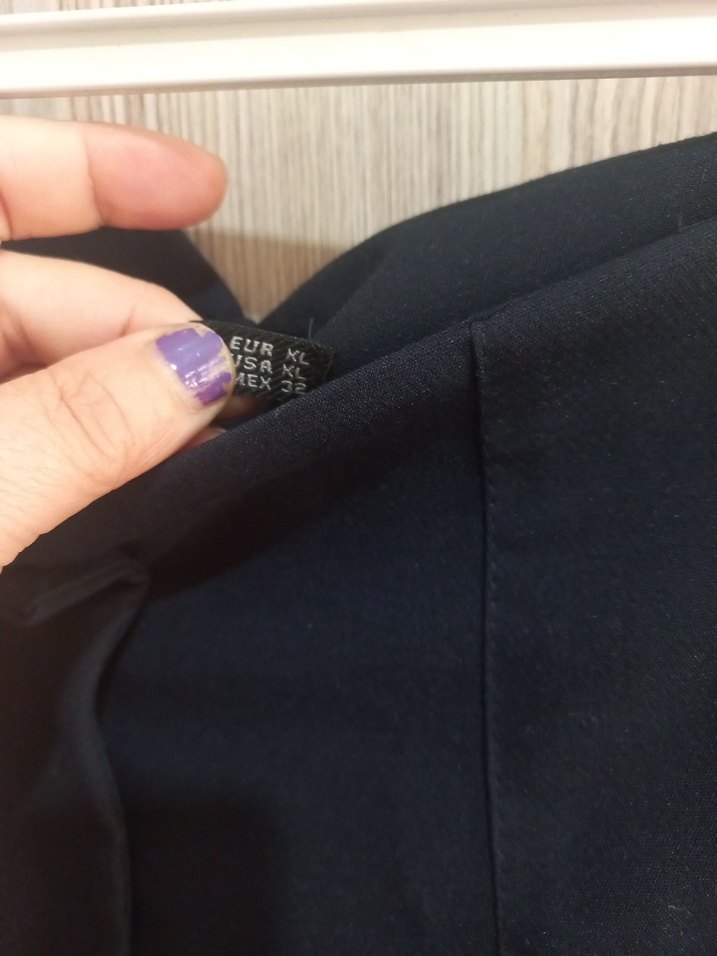 Kadın Lacivert Piliseli Kumaş Pantolon - Görsel 4