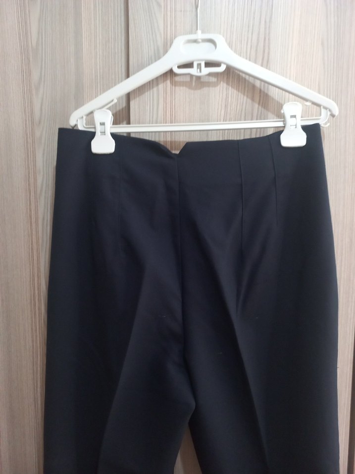 Kadın Lacivert Piliseli Kumaş Pantolon - Görsel 5