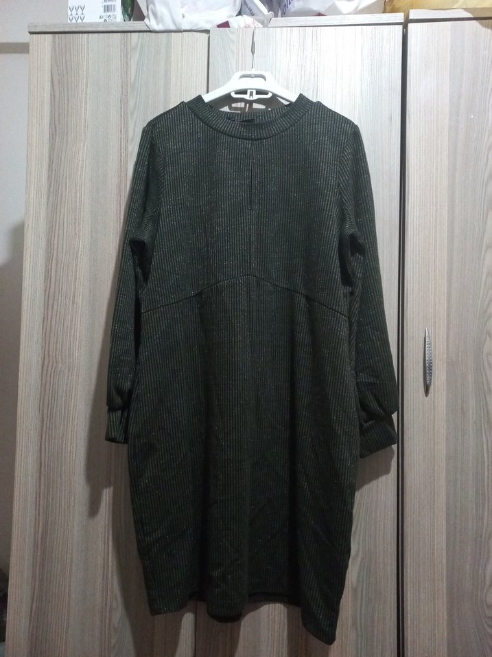 Siyah Uzun Kollu Triko Elbise - Görsel 3