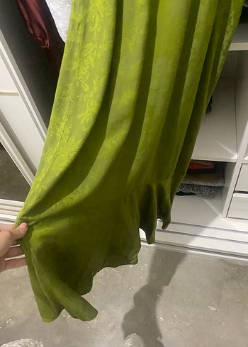 haki yeşil tesettür abiye elbise - Görsel 3