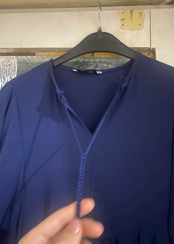 lacivert uzun elbise - Görsel 3