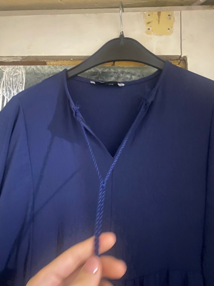 lacivert uzun elbise - Görsel 3