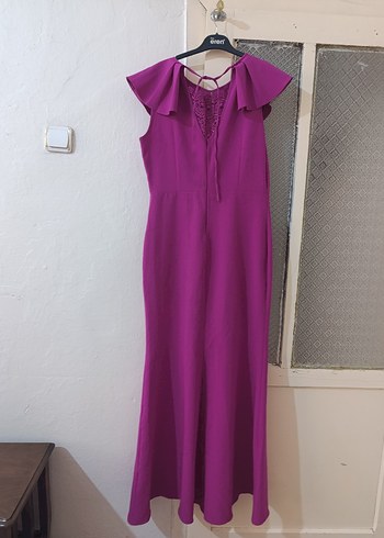 40 Beden Pembe V yaka balık model elbise
