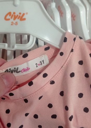 3-6 Ay Beden Pembe Çiçekli Kız Çocuk Elbisesi