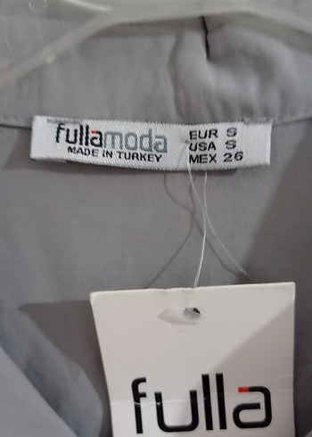 s Beden gri Renk Gri Uzun Kollu Fırfırlı Keten Elbise