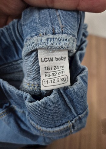 18-24 Ay Beden mavi Renk Kız/erkek Çocuk Düğmeli Mavi Denim Pantolon