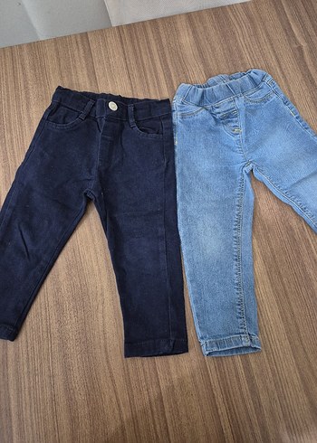Kız/erkek Çocuk Düğmeli Mavi Denim Pantolon