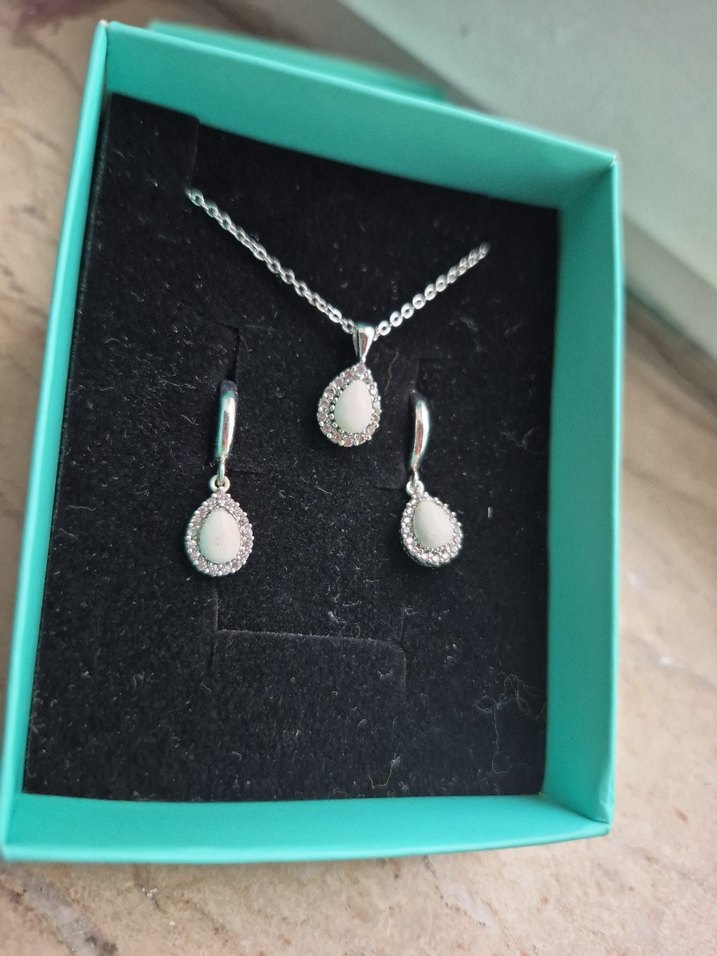 Lületaşı kolye ve küpe set - Görsel 2