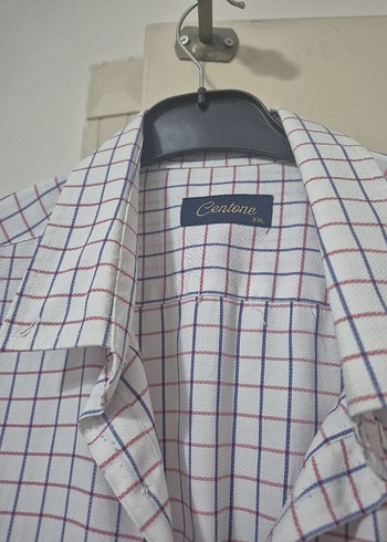 Erkek Beyaz Kareli Uzun Kollu Gömlek - Görsel 2