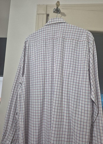 Erkek Beyaz Kareli Uzun Kollu Gömlek - Görsel 4