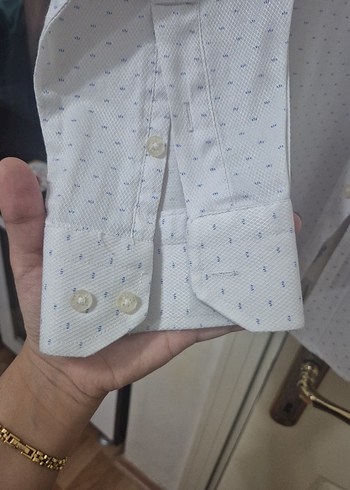 Erkek Beyaz Uzun Kollu Baskılı Gömlek - Görsel 2