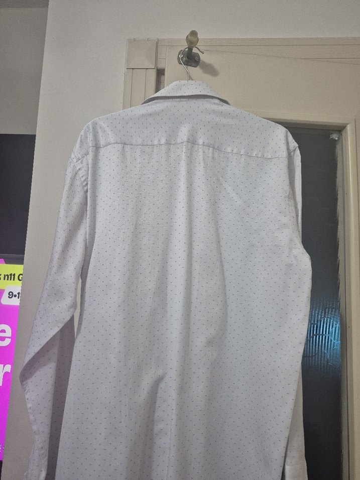 Erkek Beyaz Uzun Kollu Baskılı Gömlek - Görsel 5